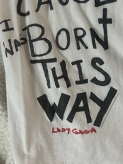 LADY GAGA F***ING FAMOUS CAUSE I WAS BORN THIS WAY WHITE TANK TEE PICS SMALL