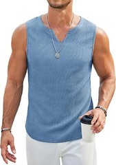 Men’s V Neck Sleeveless Tank Tops 2 Pack Lightweight Knit Muscle Tee for Summer