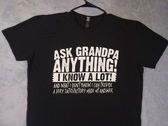 Anvil Lightweight Mens Black Short Sleeve T-Shirt Funny Ask Grandpa Anything 2XL