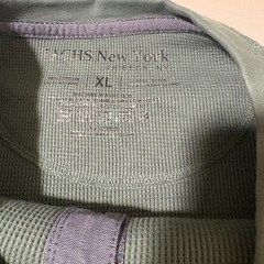 Jachs New York XL Green Waffle Knit Henley Long Sleeve Casual Shirt Cotton Blend