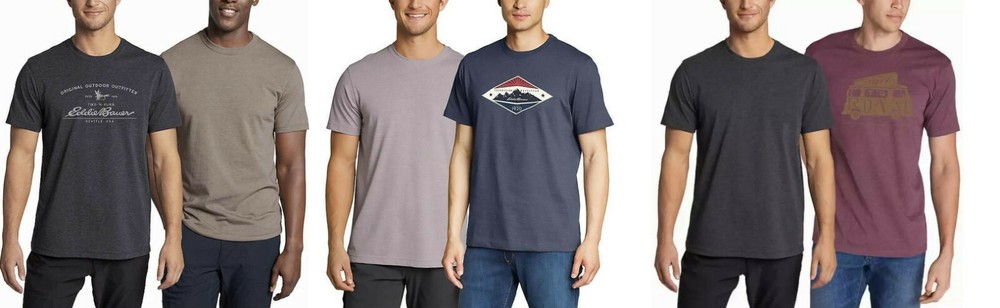 Eddie Bauer Men’s Ultra Soft Graphic & Crew T-Shirts , 1 or 2-Pack
