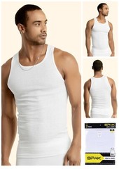 6 Packs Men’s 100% Cotton Tank Top A-Shirt Wife Beater Undershirt Ribbed WHITE