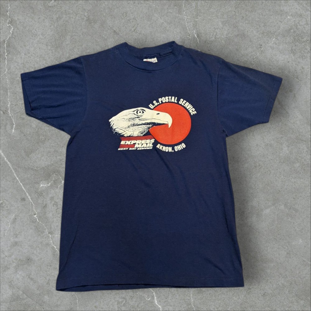 Vintage Postal service T-shirt Single Stich 1980s Eagle Retro Medium 50/50