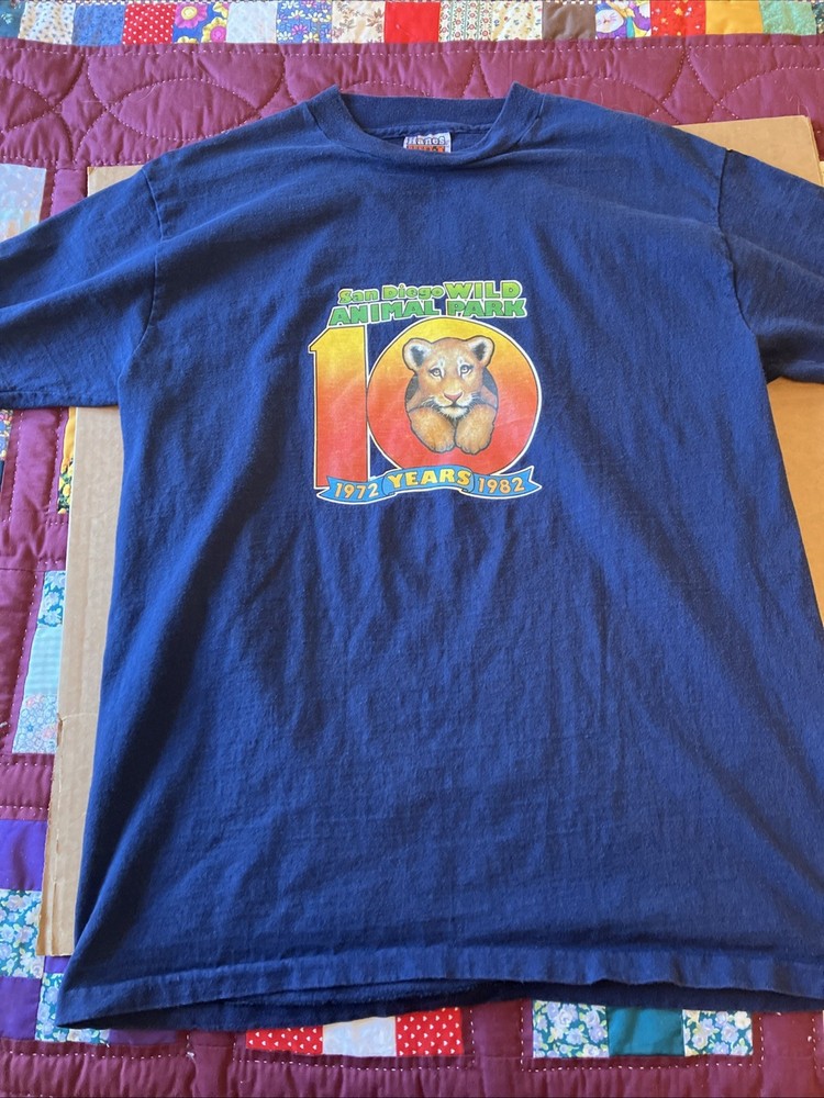 Vintage San Diego Zoo Wild Animal Park Large T Shirt 1982 Single Stitch Made USA