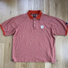 VTG Starter Clemson Tigers Polo Shirt Size XL Textured Fabric 90s 80s College