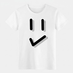 Trendy Minimalist Smiley Y2K Style Tee|Unisex Casual Hang&Errands Daily T-Shirt