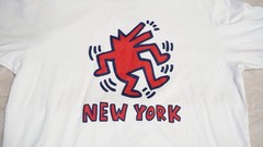 Uniqlo UT x Keith Haring Men’s L Ringer Graphic Tee White/Navy Crewneck