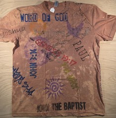 Word of God Faith Christian Graphic Print Men’s T-Shirt Brown Short Sleeve L