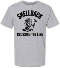 Shellback Crossing The Line Printed T-Shirt Nautical Maritime King Neptune Tee