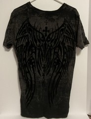 Raw State Shirt Mens MED Black Distressed Graphic Tee