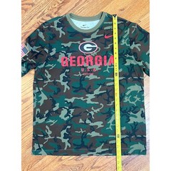 Nike Georgia Bulldogs Camo Long Sleeve Dri-FIT Shirt Mens Large USA Flag Patch