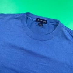 Lands End Mens Blue Crew Neck T Shirt Size M 38 40 Short Sleeve Casual Basic