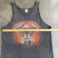 Vintage Harley Davidson Tank Top 3D Emblem Biker Rare Distressed Faded Mens L