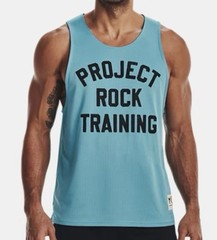 Under Armour Men’s Project Rock Reversible Mesh Tank Top Sz-M Blue And Black GYM