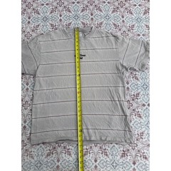 Cotton On Mens Loose Fit Striped T-Shirt Large Tan Brown Some Times Label Tee