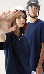 Pure cotton short-sleeved round-neck loose solid-color T-shirt, 3 pack / 5 pack