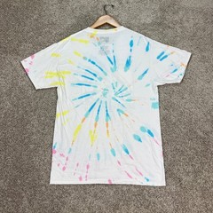 MTV T-Shirt Mens Medium White Tie Dye Short Sleeve Spring Break 94 Graphic Retro