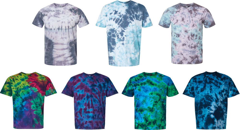 Peaches 100% Ringspun Soft Cotton LaMer Over-Dyed Tee, Crinkle Tie Dye, T-Shirt
