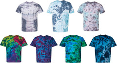 Peaches 100% Ringspun Soft Cotton LaMer Over-Dyed Tee, Crinkle Tie Dye, T-Shirt