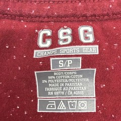 CSG Champs Sports Gear T-shirt Men S Burgundy Aop Pocket .#41499