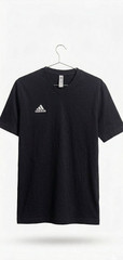 Adidas Mens V-Neck T-Shirt Black Embroidered Logo Size M Short Sleeve Indonesia