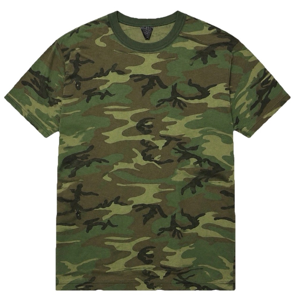 Vintage Tree Swing Woodland Camouflage T-shirt Mens Large Green Brown Tan Grunge