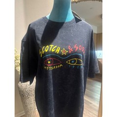 Scotch & Soda Amsterdam 1985 Graphic T-Shirt XL Black Irregular Wash 183199
