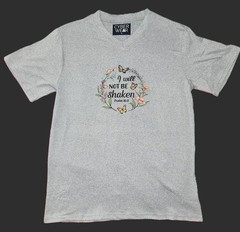 Cyberwear Spiritual T-Shirt “I will not be Shaken” Psalm 16:8 Stretchable Small