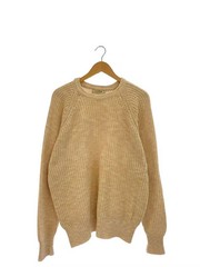 L.L.Bean 80s USA-made Crewneck Knit Sweater (Thick), Size M, Cotton, Solid Color