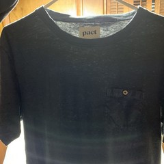 Pact Pocket T Shirt Mens M Black Organic Cotton Linen Thin Sustainable