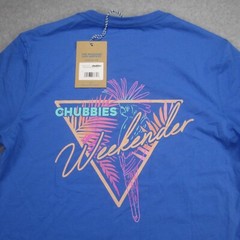 Chubbies Mens S T-Shirt NWT Blue Weekender Retro Graphic Print Short Sleeve