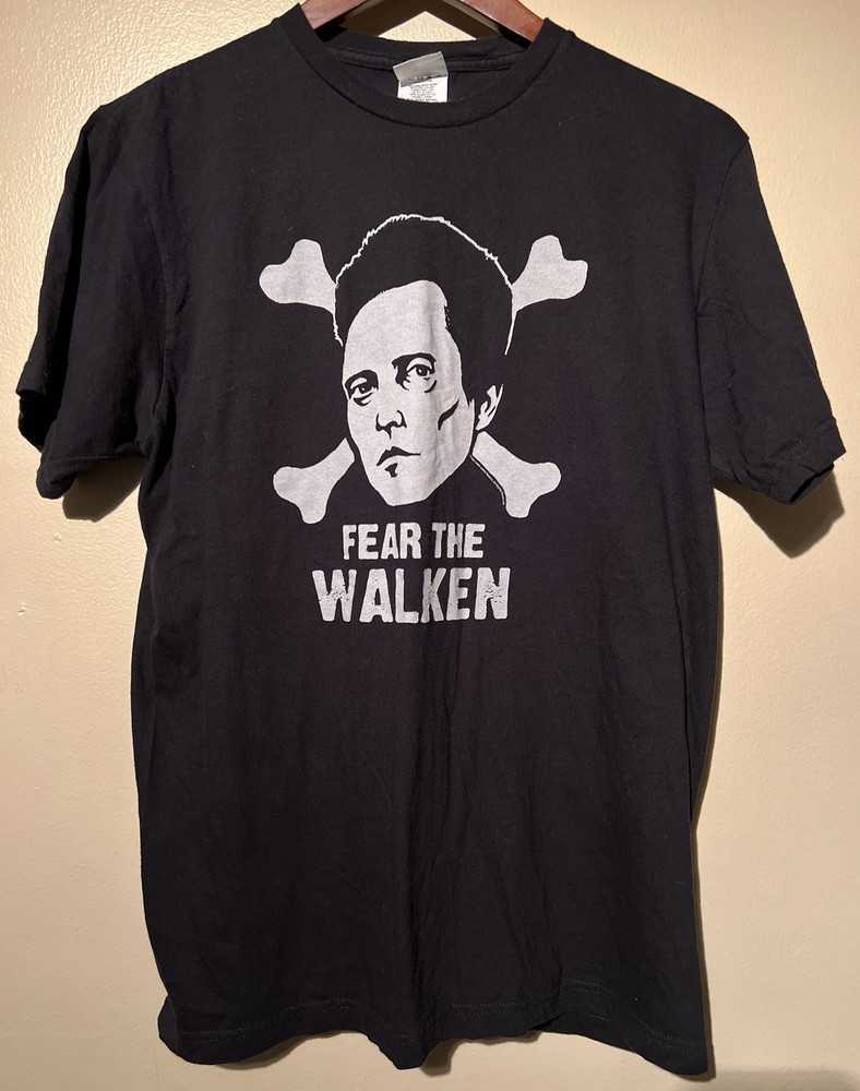 Christopher Walken T Shirt Large Black Short Sleeve Fear the Walken Crossbones