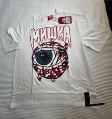 Mishka Mummy Eyeball Graphic White T-Shirt. Size Large