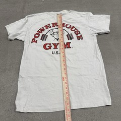 Vintage Powerhouse Gym T-Shirt Mens M USA White Bodybuilding signed