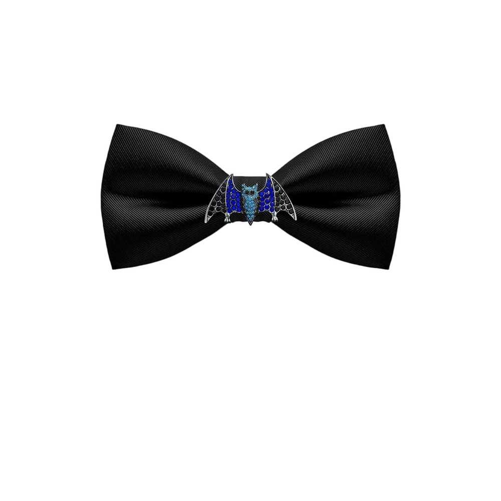 QCWQYML Black Bow Ties for Men Pre-Tied Mens Bow Tie Retro Crystal Bat Brooch…