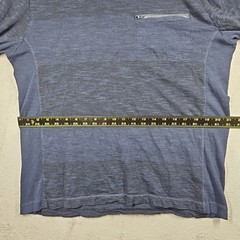 Calvin Klein Zipper Pocket Long Slv Shirt Dark Blue Black Marled Striped Sz L