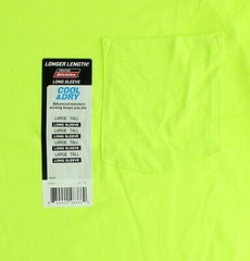 Dickies Men’s High Visibility Long Sleeve Tee Big & Tall Long Length, Cool & Dry