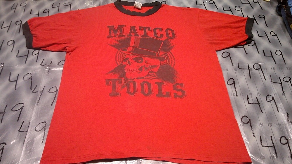 Large Vintage Matco Tools Ringer Black On Red Shirt