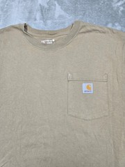 Carhartt Shirt Mens Large Brown Relaxed Fit Pocket Graphic Workwear Short Sleeve