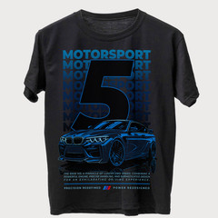 BMW M5 Motorsport Graphic T Shirt JDM Car Meet Racing Streetwear Black Tee