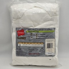 Hanes Classic Tagless 3 pack T-Shirt Comfort Lay Flat Collar Tagless NEW Size L
