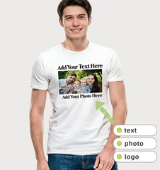 Personalized Custom Photo T-Shirt Gift for Dad Fathers Day Soft Cotton