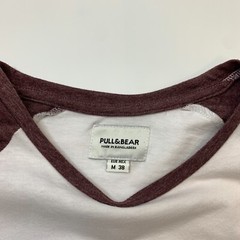 Pull & Bear T Shirt Mens M Medium Raglan Crew Lightweight Long Sleeve Cotton