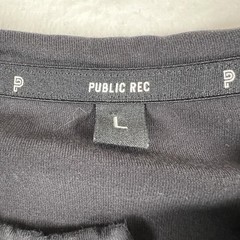 Public Rec Shirt Mens Large Black Long Sleeve Henley Stretch Casual Pima Top