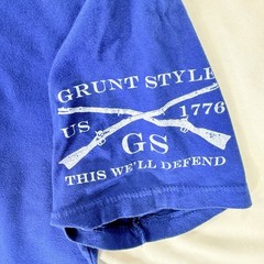 Grunt Style Bullet Flag Graphic T Shirt Men’s Large Blue Patriotic USA Tee