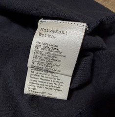 Universal Works T Shirt Mens Size Large Pocket Tee Navy Blue Geometric Pattern