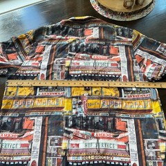 HUF S/S Button Down Vacation Shirt Bodega/Corner Store Print Men’s Size X-Large