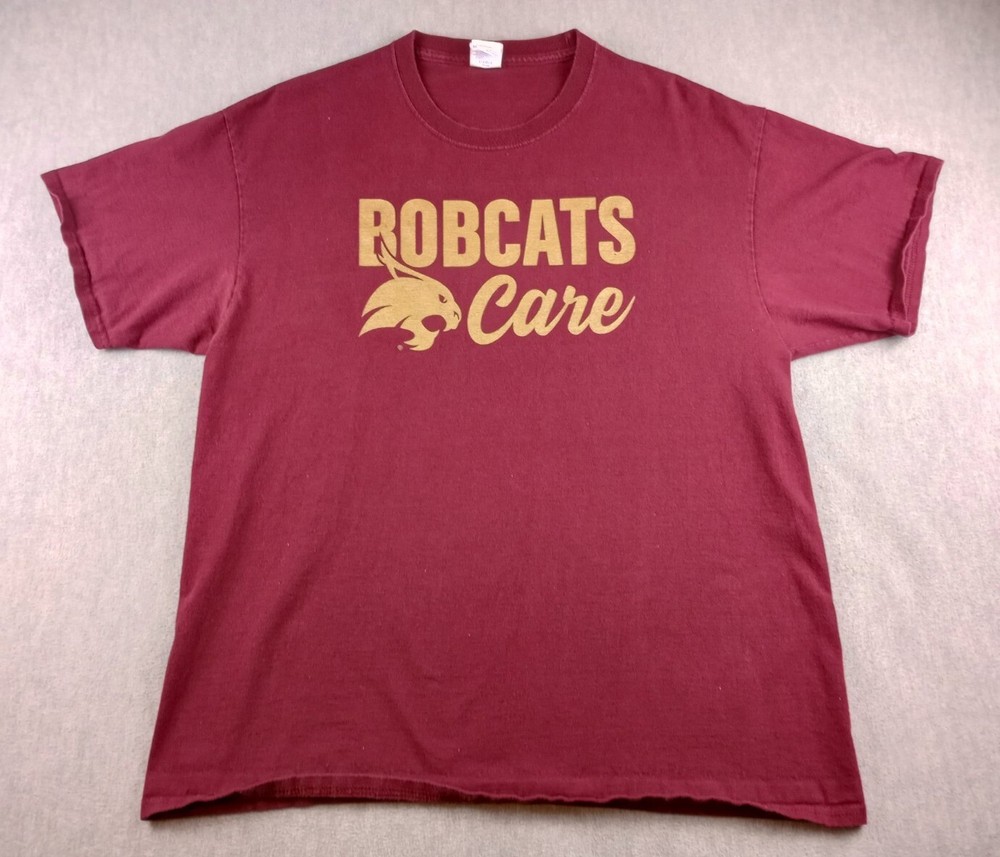 Texas State University Bobcats T Shirt Adults XL Maroon Bobcats Care