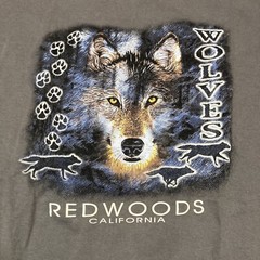 Wolf Shirt XL Vintage 90s Y2k Animal Nature Wolves Pack Redwoods California Tee
