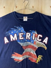 Patriotic T-Shirt Mens Size XL Bald Eagle American Flag Wings Summer 4th of July
